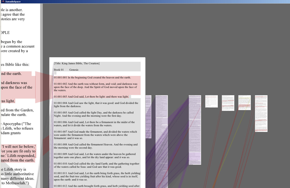 Figure 1 : Screenshot of the XanaduSpace 1.0 Prototype